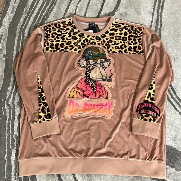 Death Row Records "Dr. Bombay" Velour Crewneck Sweatshirt - Picture 1 of 10